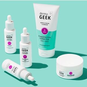 dermaGEEK Skincare Set  Facial Cleanser Nourishing Night Cream &  Facial Serum